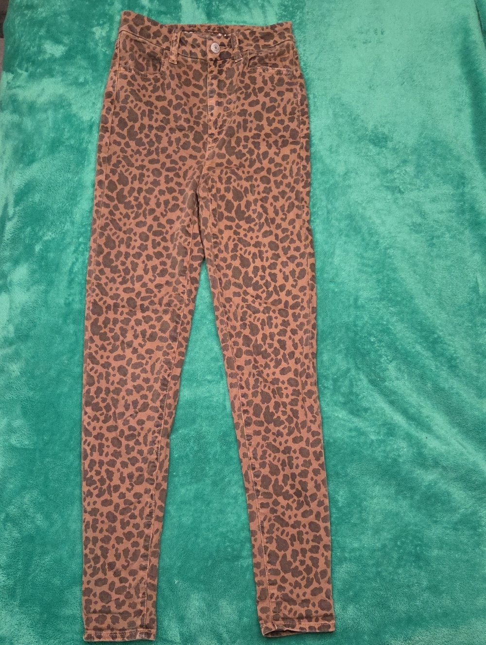 American Eagle Leopard Print Skinny Jeans - Brown